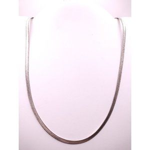 Sterling Silver 925 Stamped Herringbone Chain Necklace